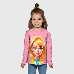 Лонгслив детский Нейросеть - Барби аниме, цвет: 3D-принт — фото 2
