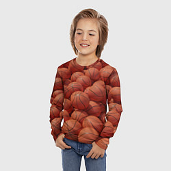 Лонгслив детский Узор с баскетбольными мячами, цвет: 3D-принт — фото 2