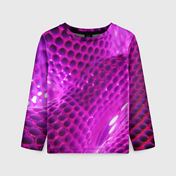 Лонгслив детский Розовые объемные соты, цвет: 3D-принт