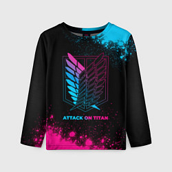 Детский лонгслив Attack on Titan - neon gradient