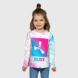Лонгслив детский Rust neon gradient style, цвет: 3D-принт — фото 2