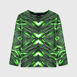 Лонгслив детский Кибер неоновая броня зелёная, цвет: 3D-принт