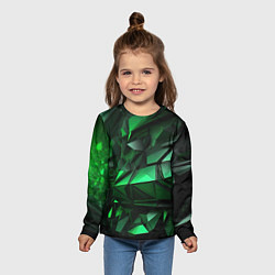 Лонгслив детский Green abstract, цвет: 3D-принт — фото 2