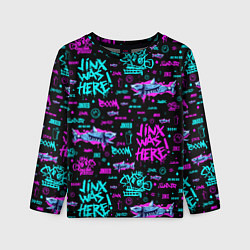 Лонгслив детский Jinx Arcane pattern neon, цвет: 3D-принт