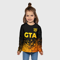 Лонгслив детский GTA - gold gradient посередине, цвет: 3D-принт — фото 2