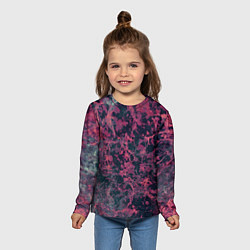 Лонгслив детский Абстракция - аметистовый ирис, цвет: 3D-принт — фото 2