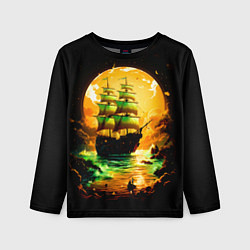 Лонгслив детский Парусник на фантастическом закате, цвет: 3D-принт