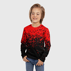 Лонгслив детский Красно-чёрный переход, цвет: 3D-принт — фото 2