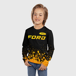 Лонгслив детский Ford - gold gradient посередине, цвет: 3D-принт — фото 2