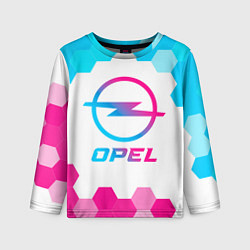 Лонгслив детский Opel neon gradient style, цвет: 3D-принт