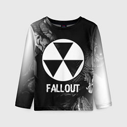Детский лонгслив Fallout glitch на темном фоне