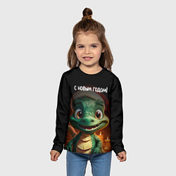 Лонгслив детский С новым годом дракона, цвет: 3D-принт — фото 2