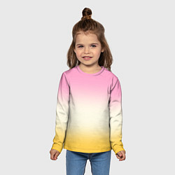 Лонгслив детский Розовый бежевый желтый градиент, цвет: 3D-принт — фото 2
