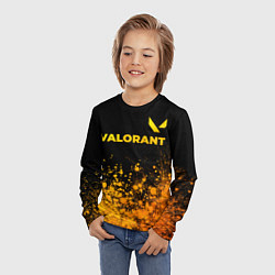Лонгслив детский Valorant - gold gradient посередине, цвет: 3D-принт — фото 2