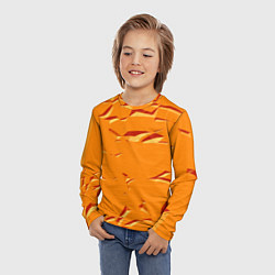 Лонгслив детский Оранжевый мотив, цвет: 3D-принт — фото 2