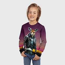 Лонгслив детский Cool kangaroo - ai art, цвет: 3D-принт — фото 2