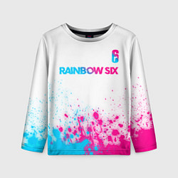 Лонгслив детский Rainbow Six neon gradient style посередине, цвет: 3D-принт
