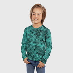 Лонгслив детский Абстракция сине-зелёный, цвет: 3D-принт — фото 2