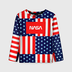 Лонгслив детский NASA usa space logo, цвет: 3D-принт