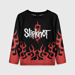 Лонгслив детский Slipknot в огне, цвет: 3D-принт