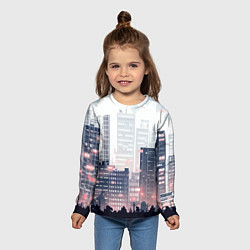 Лонгслив детский Безмятежный город, цвет: 3D-принт — фото 2
