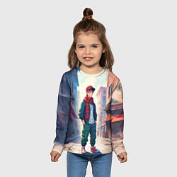Лонгслив детский Парень в штанах карго, цвет: 3D-принт — фото 2