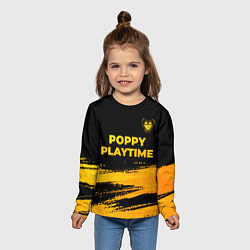 Лонгслив детский Poppy Playtime - gold gradient посередине, цвет: 3D-принт — фото 2