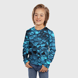 Лонгслив детский Синее стекло, цвет: 3D-принт — фото 2