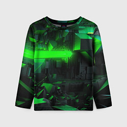 Детский лонгслив Симметрия зеленых теней