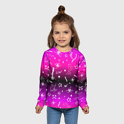 Лонгслив детский Тату Лил Пипа на фиолетовом, цвет: 3D-принт — фото 2