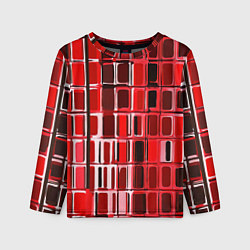 Детский лонгслив Красные прямоугольники