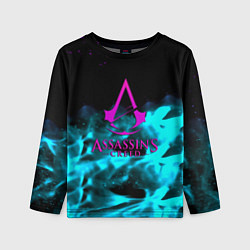 Детский лонгслив Assassins Creed flame neon