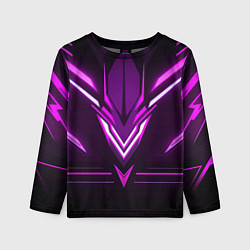 Лонгслив детский Фиолетовые неоновые вставки, цвет: 3D-принт