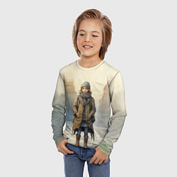 Лонгслив детский Юная путешественница, цвет: 3D-принт — фото 2