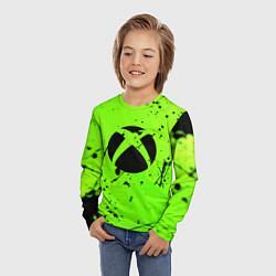 Лонгслив детский Xbox кислотный стиль, цвет: 3D-принт — фото 2