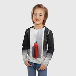 Лонгслив детский Мужчина в красном пальто, цвет: 3D-принт — фото 2