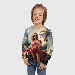 Лонгслив детский Девушка GTA 6, цвет: 3D-принт — фото 2