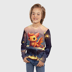 Лонгслив детский Дракон чудо-хранитель праздника, цвет: 3D-принт — фото 2