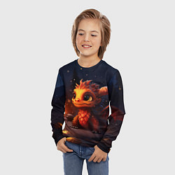 Лонгслив детский Сияющий ледяной дракон, цвет: 3D-принт — фото 2
