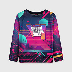 Детский лонгслив GTA 6 логотип и абстракция