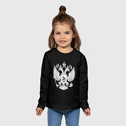 Лонгслив детский Герб РФ серый патриотический, цвет: 3D-принт — фото 2