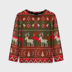 Лонгслив детский Рождественский орнамент, цвет: 3D-принт