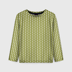 Детский лонгслив Тёмный оливковый кружочки