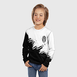 Лонгслив детский Juventus black sport texture, цвет: 3D-принт — фото 2