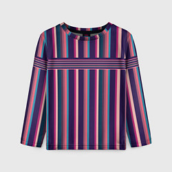Детский лонгслив Вертикальные и горизонтальные полоски: розовые и ф