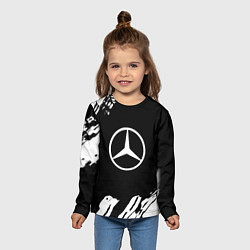 Лонгслив детский Mercedes benz краски спорт, цвет: 3D-принт — фото 2