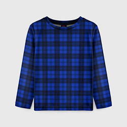 Детский лонгслив Синий клетчатый