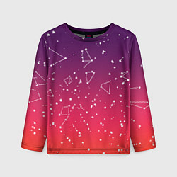 Лонгслив детский Созвездия в розовом небе, цвет: 3D-принт
