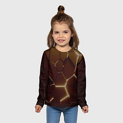 Лонгслив детский Ретро плиты разломы прошлого, цвет: 3D-принт — фото 2