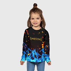 Лонгслив детский Evanescence огонь рок группа, цвет: 3D-принт — фото 2